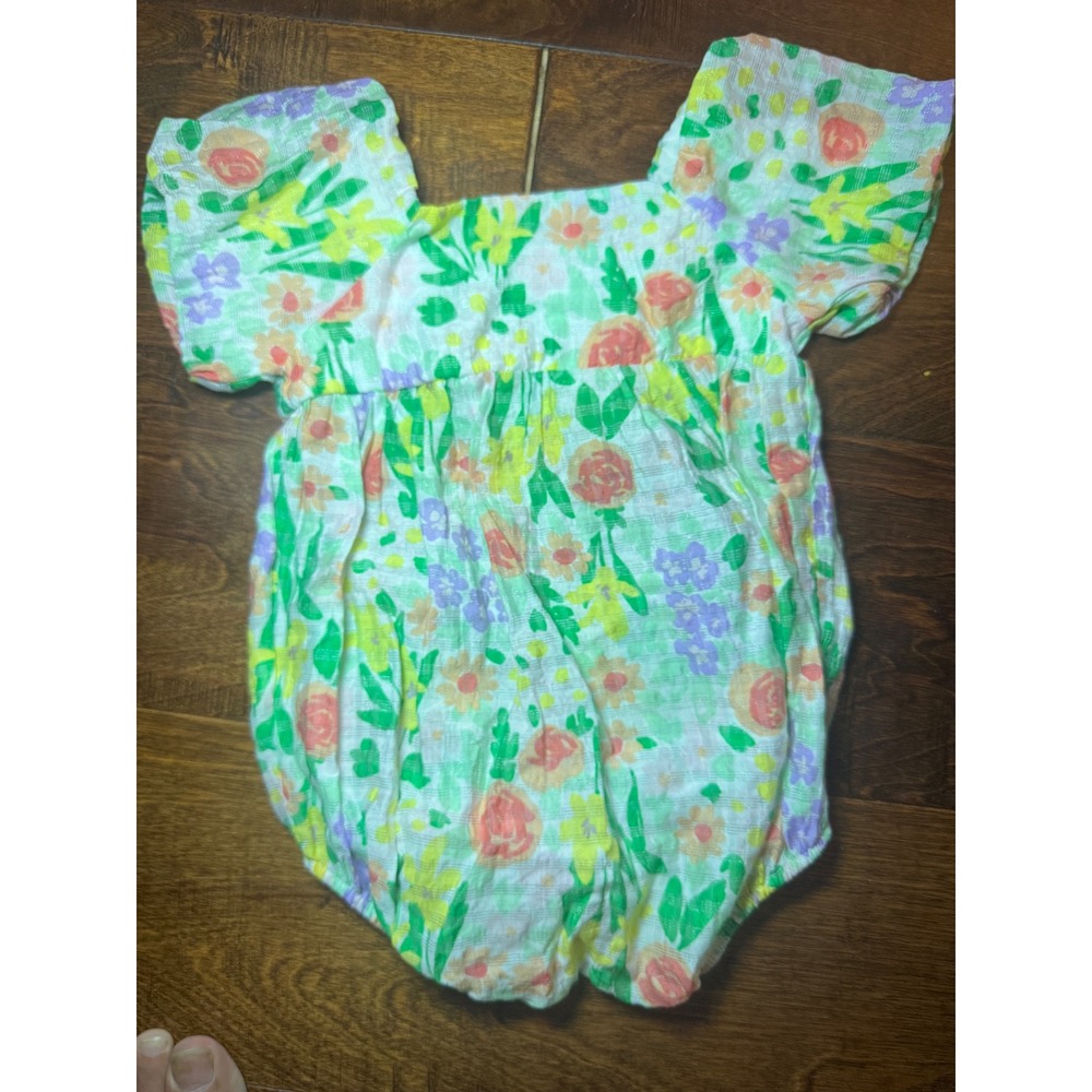 Cat & Jack Baby Girl Floral Romper Bubble Sunsuit Multi-Color 3-6 Months